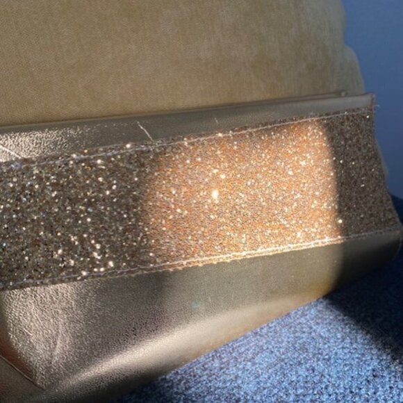Vintage 70s Disco Shiny GOLD Glitter Sequin Clutch Purse Handbag - Picture 9 of 12